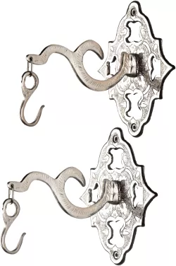 Set of 2 Oriental Lantern Hook Cloth Hanger Layal Silver