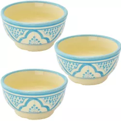 Set of 3 Oriental Ceramic Bowl Amela - Blue