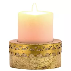 Boho decorative tealight holder Wooden candle holder Halid