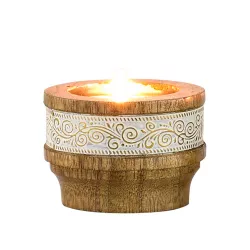 Boho decorative tealight holder wooden candle holder Hannan 