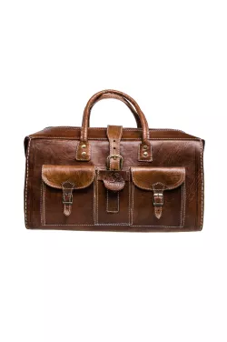 Moroccan Leather Traveling Bag Safara - Medium