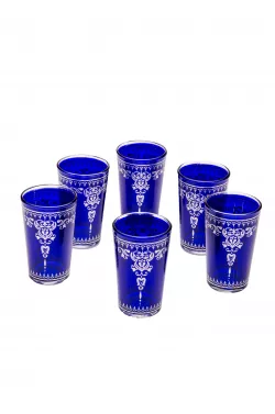 6x Tea Glass Andalous Blue